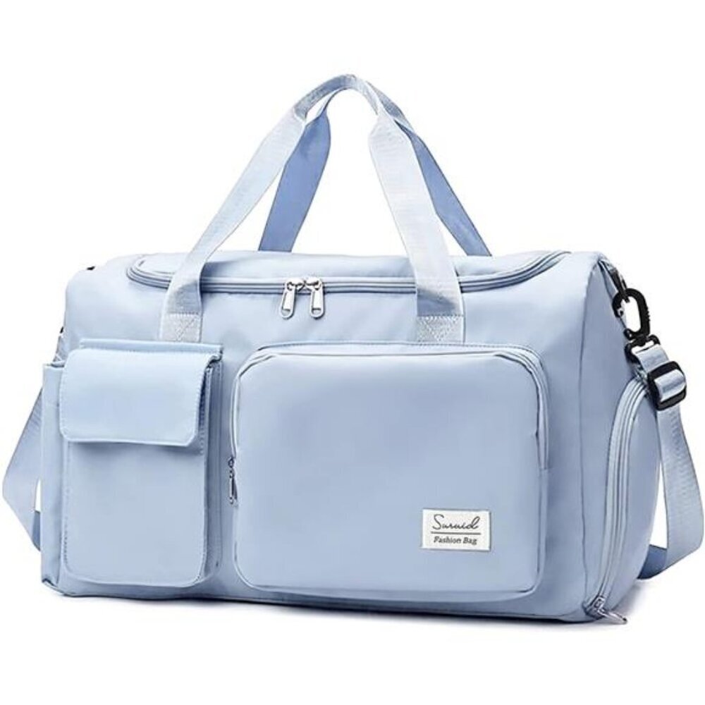 Sports Gym Bag with Shoes Compartment - Blue